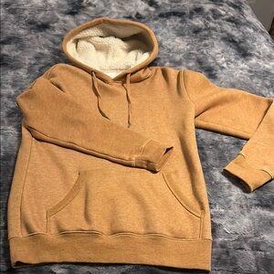 H&M Tan Hoodie with Sherpa Lining